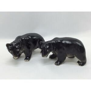 Vintage Salt and Pepper Shaker Black Bears